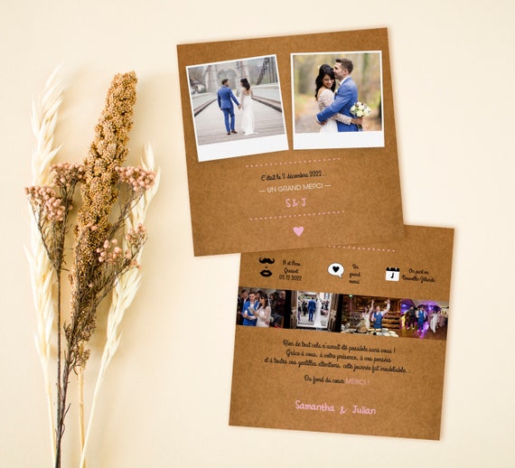 faire part remerciement mariage