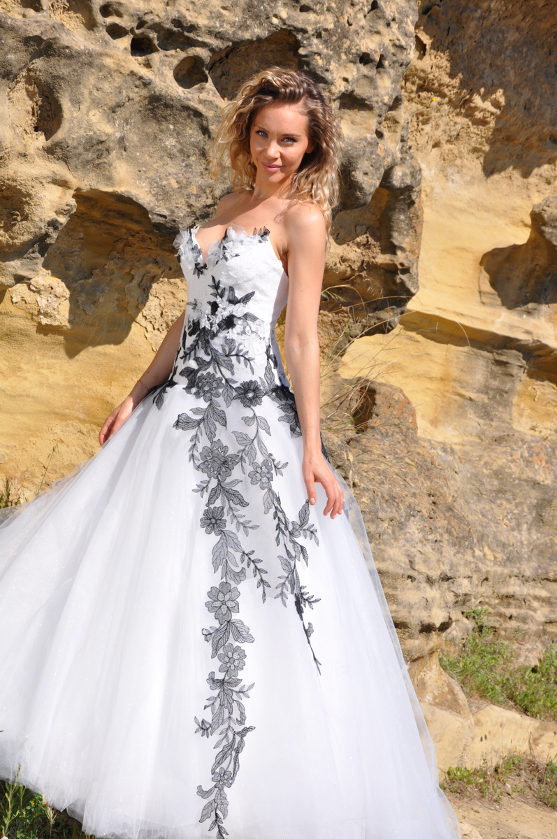 robe de mariage noir et blanc